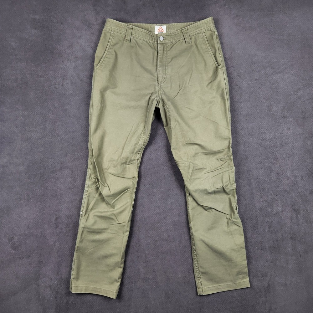 LIVSN Flex Canvas Pants V3 Mens 34x32 Olive Green Organic Cotton Blend Outdoor
